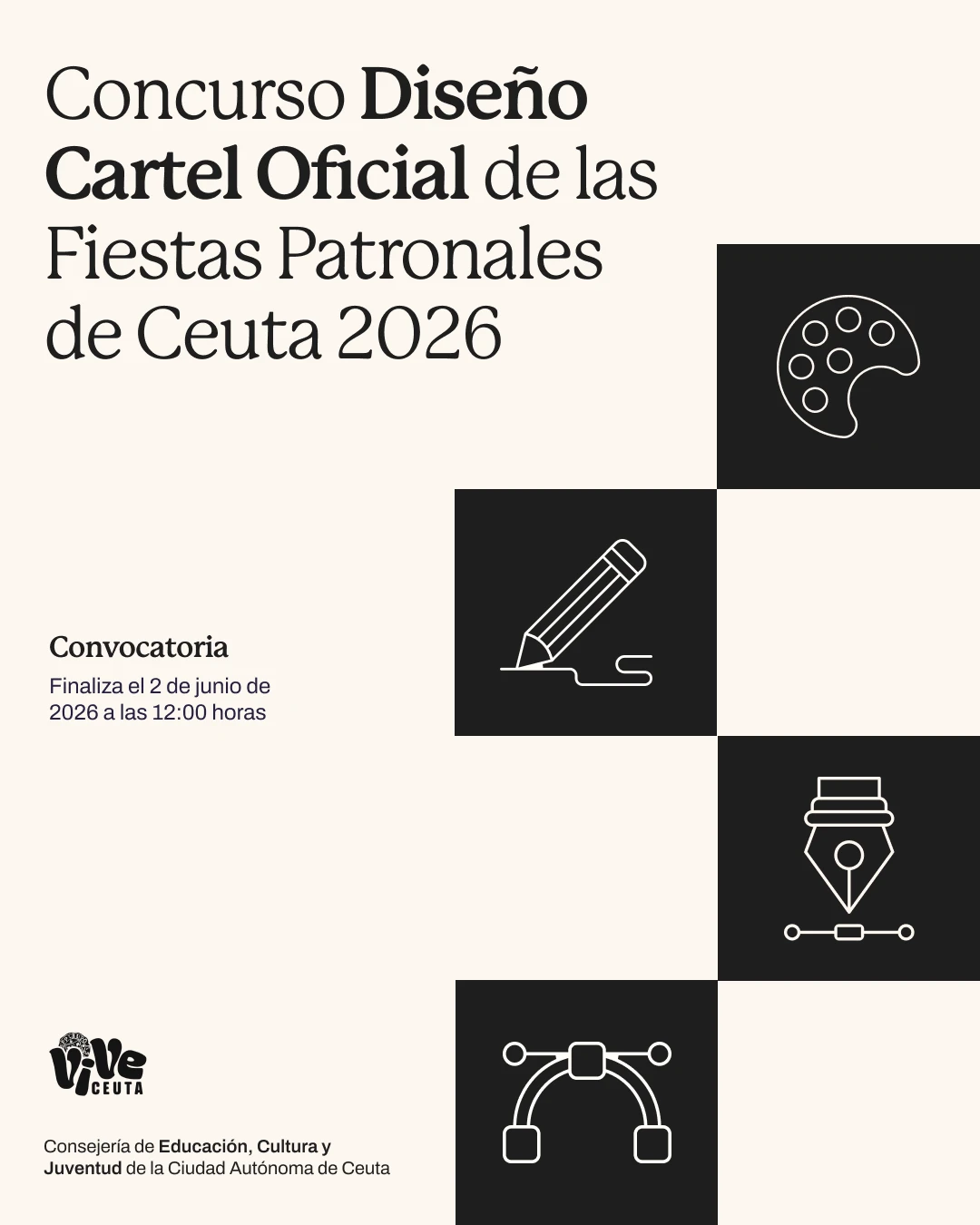 Imagen del cartel del concurso de diseño del cartel oficial de las fiestas patronales de Ceuta