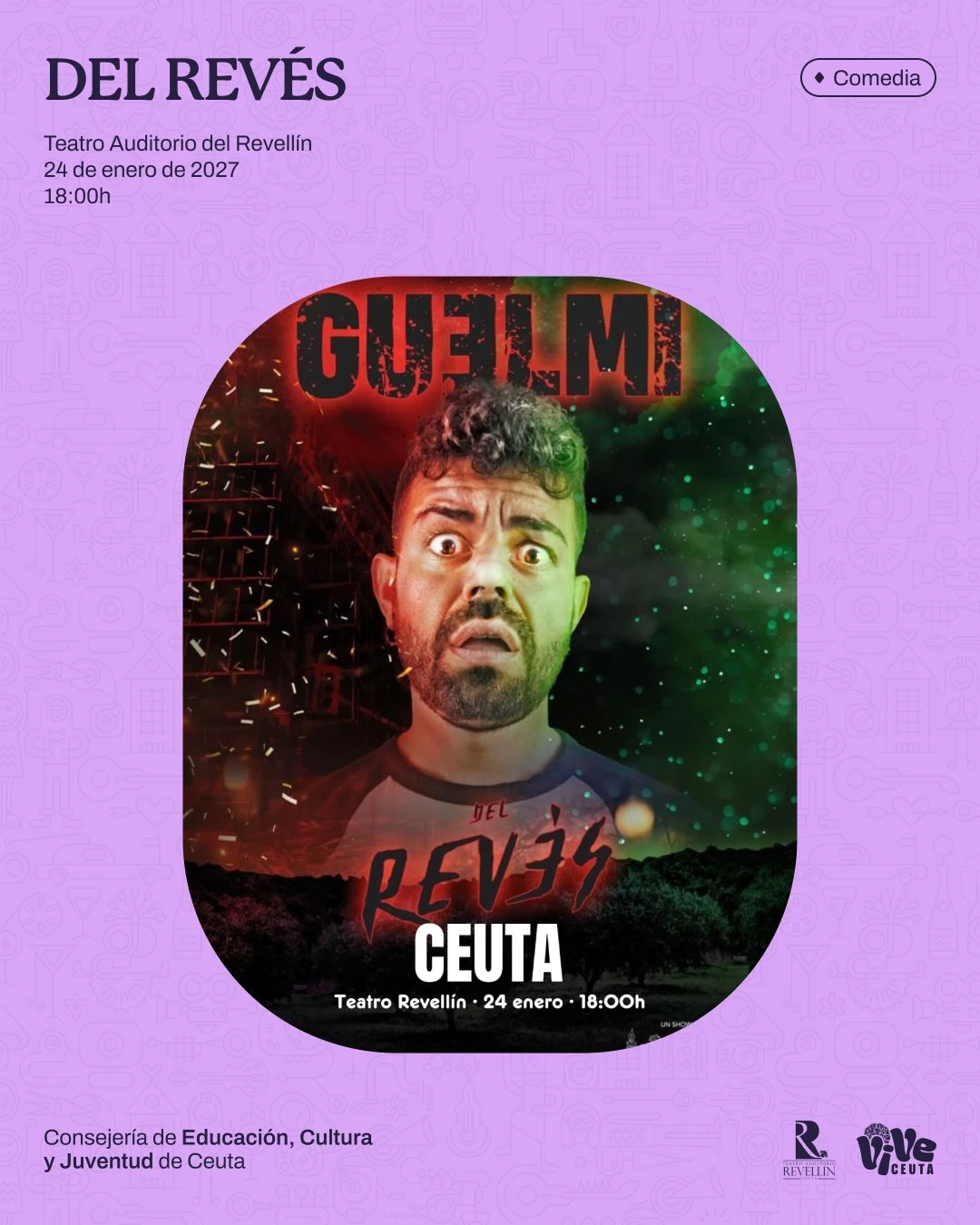imagen del cartel de la comedia "Del revés"